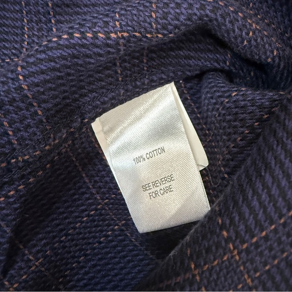 Johnston & Murphy Dark Blue Checkered Plaid Tailored Fit Long Sleeve Shirt M - Picture 17 of 17